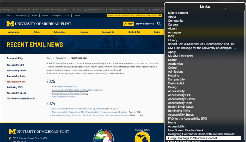 Screenshot 2025-09-22 at 1.24.00 PM.png Screenshot of VoiceOver rotor pulling up list of descriptive links on a page