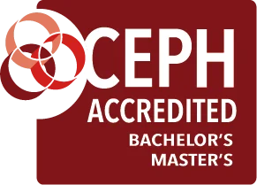 CEPH accredited logo with text: "CEPH ACCREDITED BACHELOR'S MASTER'S."
