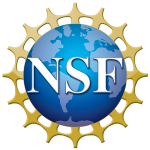 Logo of the National Science Foundation featuring the letters "NSF" over a globe surrounded by a gear design.