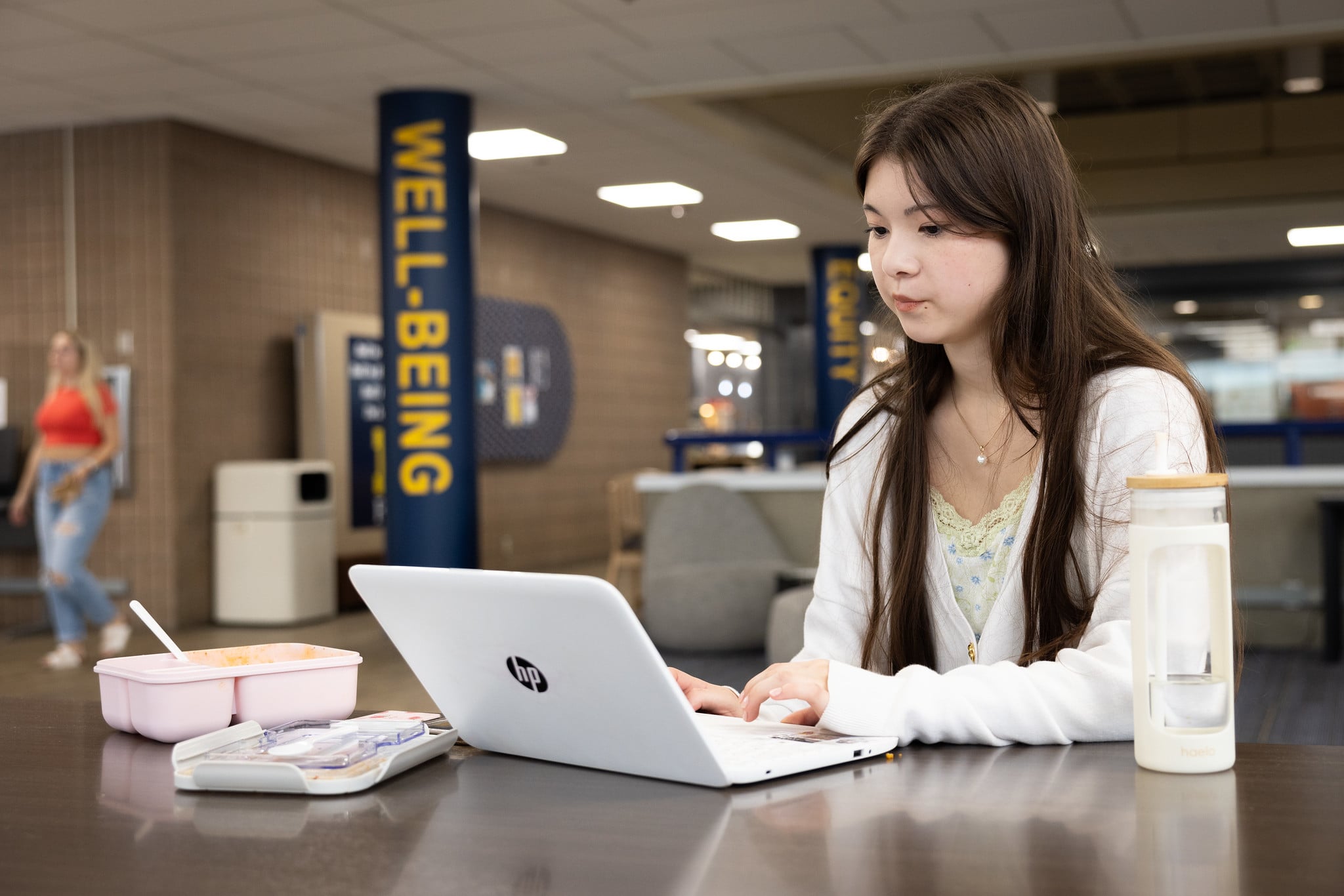 UM-Flint student on laptop