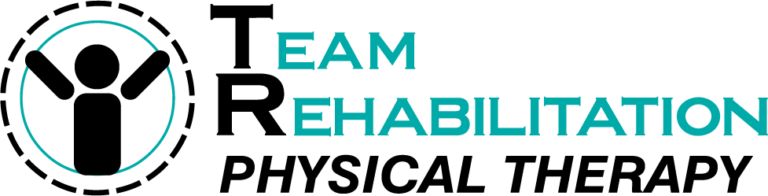 TEAM Rehabilitation logo featuring the text "TEAM REHABILITATION" with a circular design element.