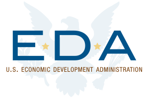EDA logo for the U.S. Economic Development Administration, featuring the letters "EDA" and a stylized eagle.