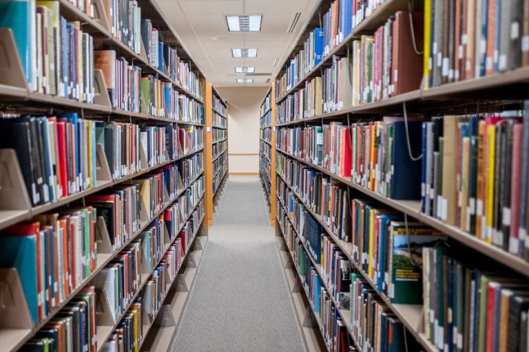 Aisle within a library