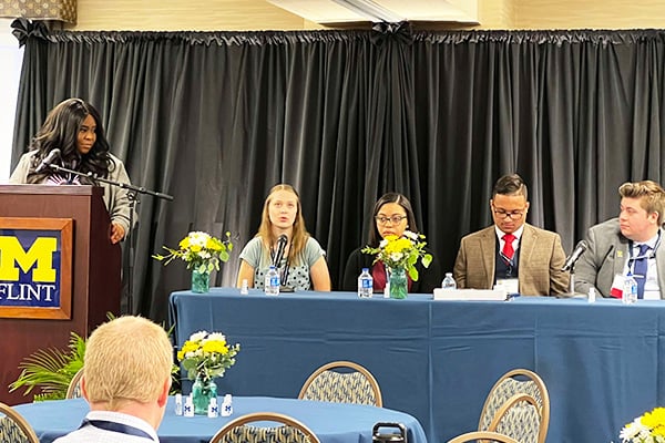 a panel of young adults