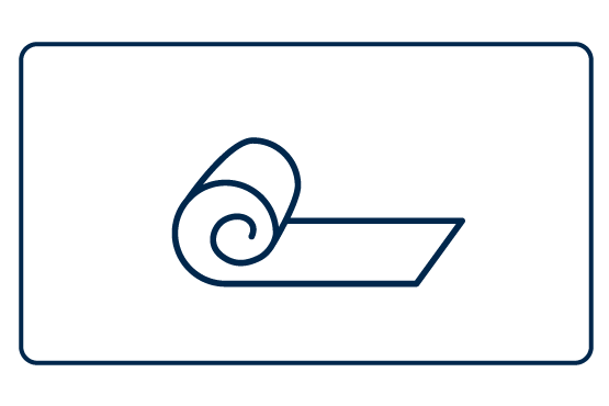 Icon of a rolled-up yoga mat.