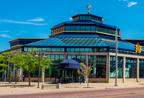 The University Pavilion is located on the campus of the University of Michigan-Flint.